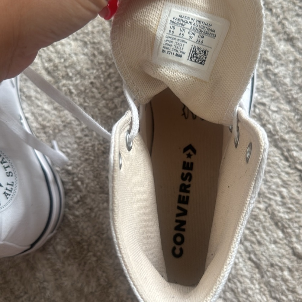 Converse All Star White High-Tops - Picture 7 of 7